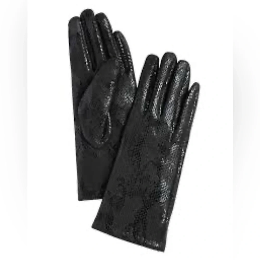 Marcus Adler Women's Faux Suede Reptile Touchscreen Gloves